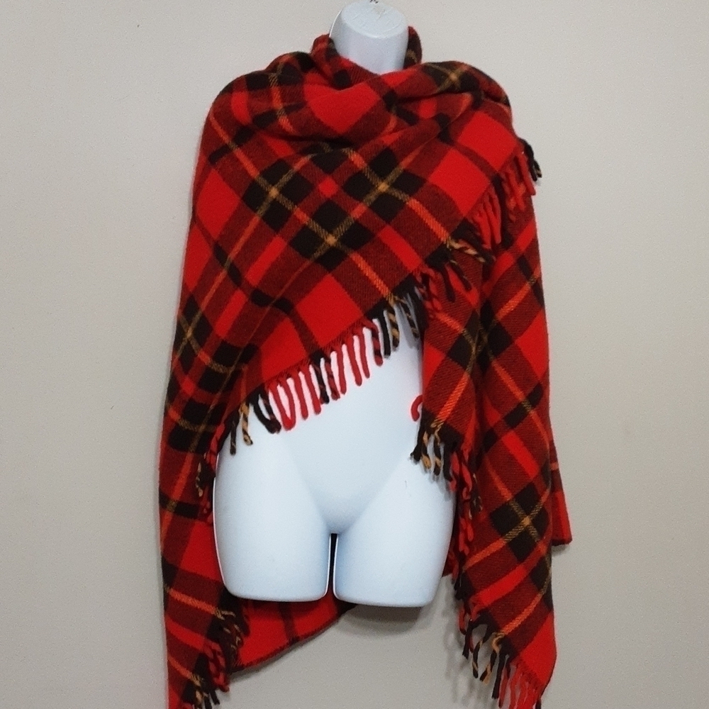 Vintage Faribo wrap blanket scarf wool blend women one size Y2K comfy goth retro